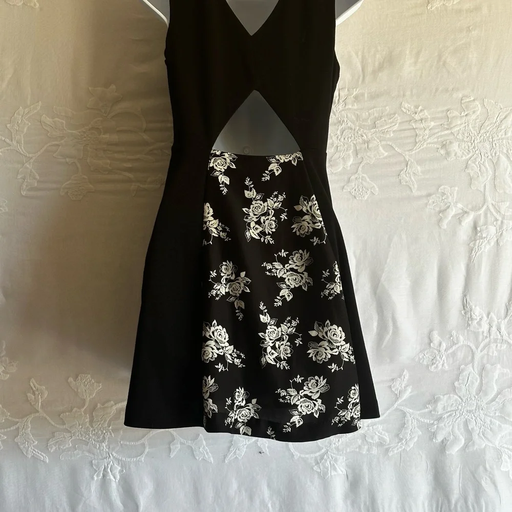 Eric + lani Black & White Floral Dress, Gothic Style,Whimsical Design,Romantic - Picture 14 of 16